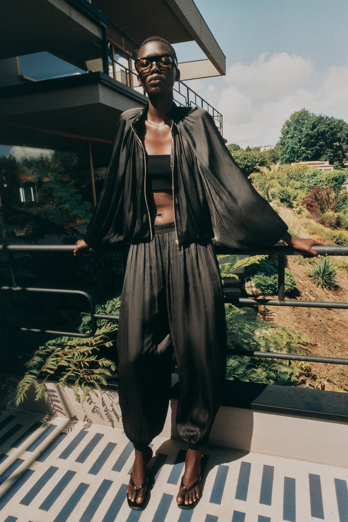 Black Luna Satin Set