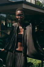 Black Luna Satin Set