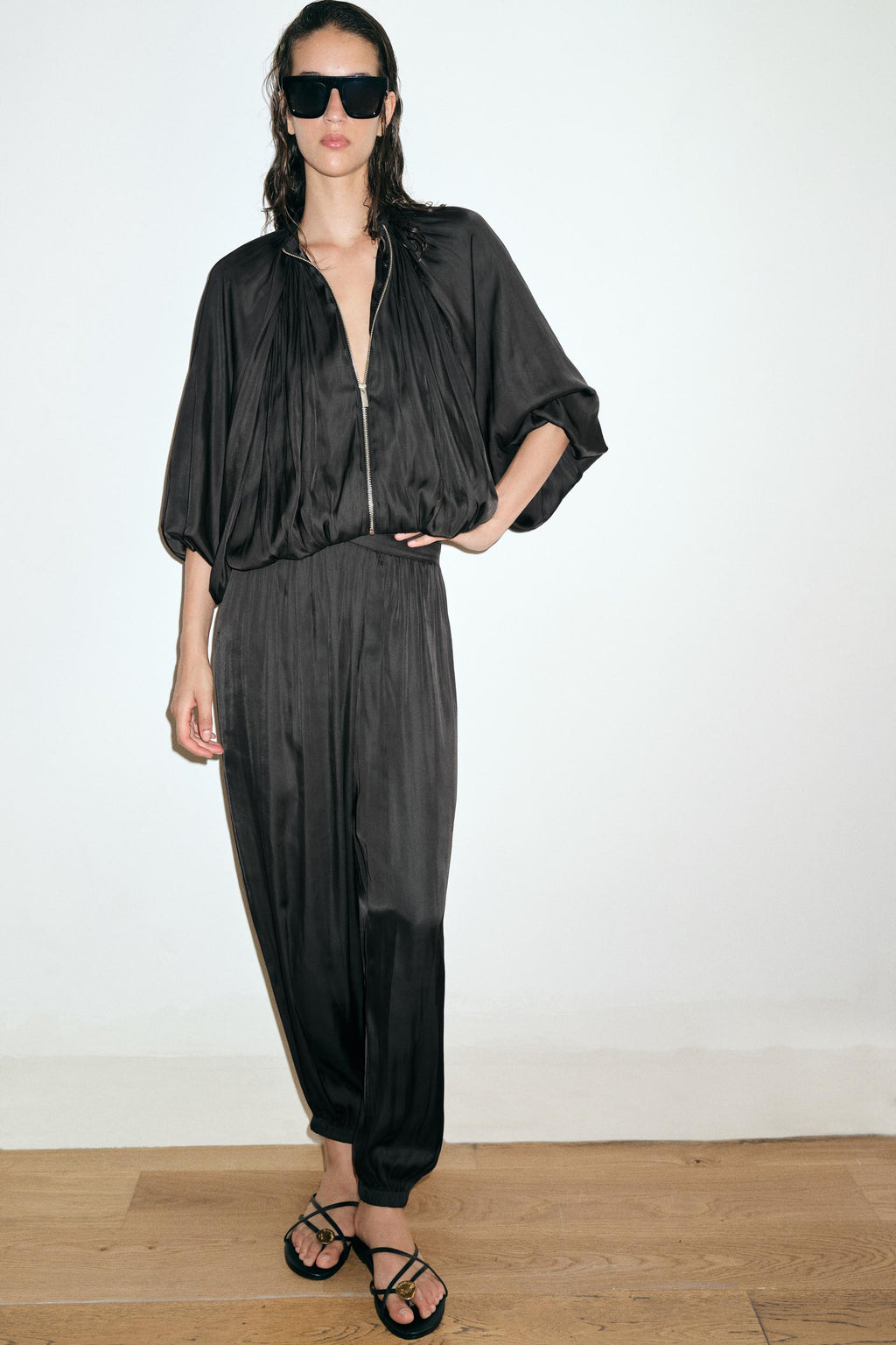 Black Luna Satin Set