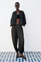 Black Luna Satin Set