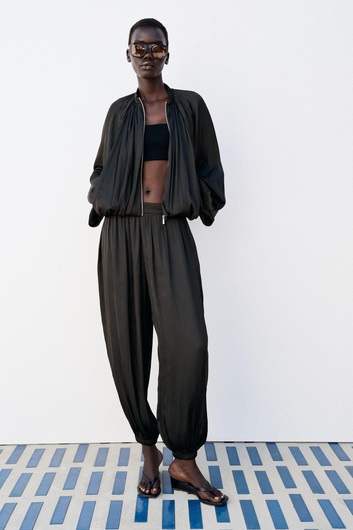 Black Luna Satin Set