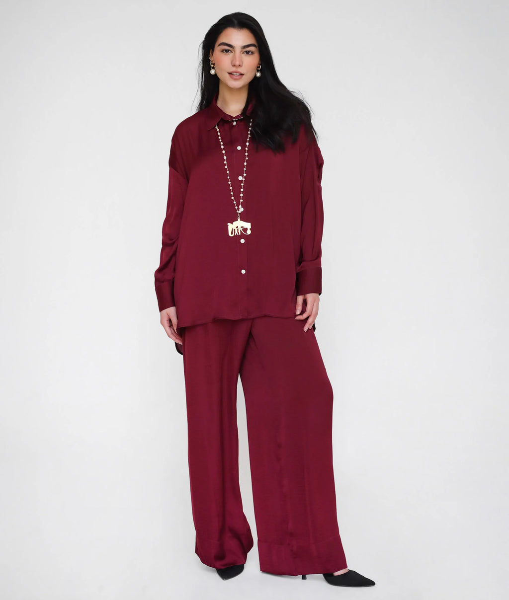 Flowy Edit Set Burgundy