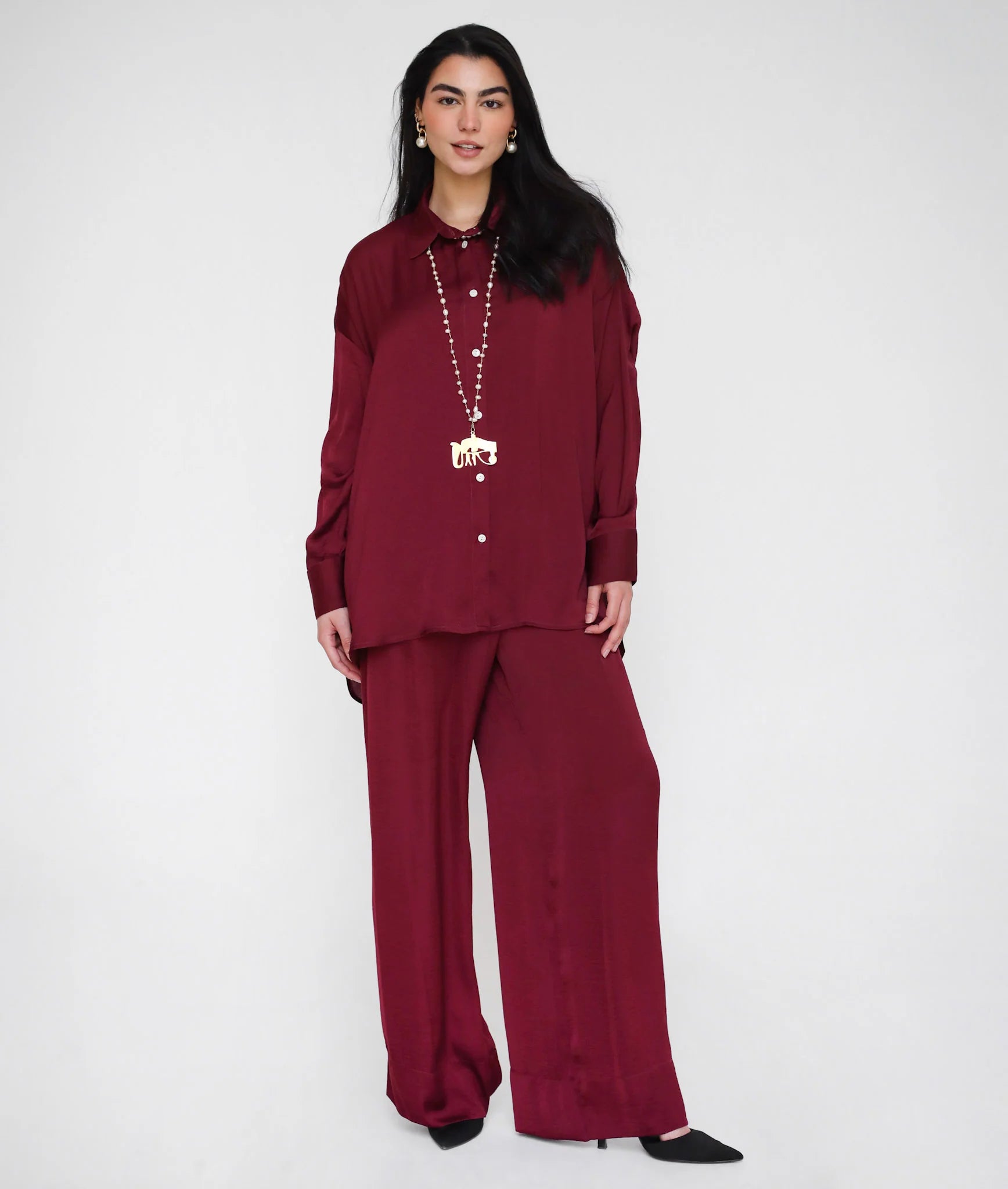 Flowy Edit Set Burgundy