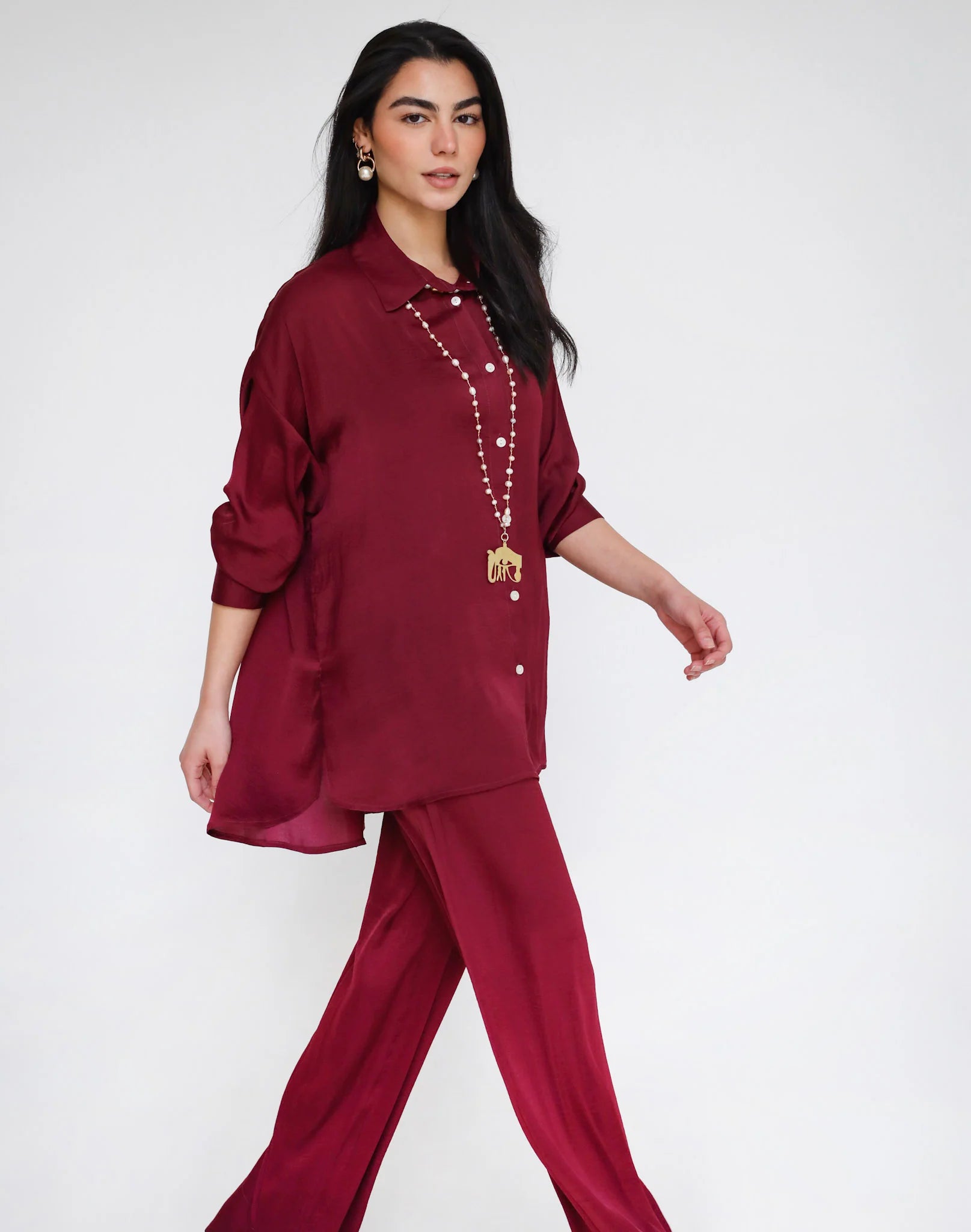 Flowy Edit Set Burgundy