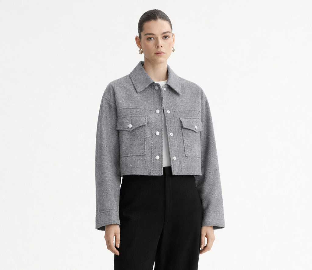 Uni-Size Grey Slate Cropped Jacket