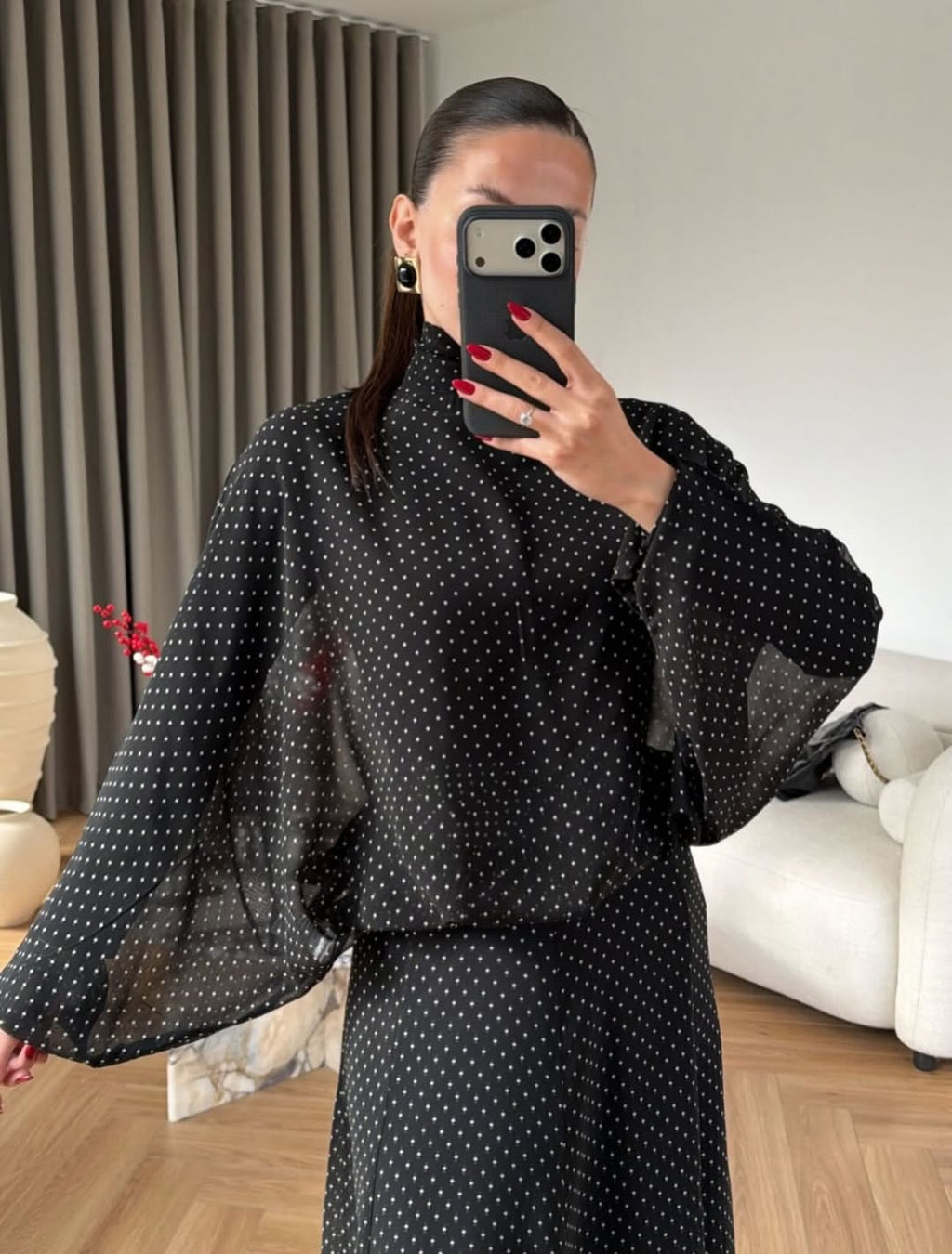 Polka Dots set Black