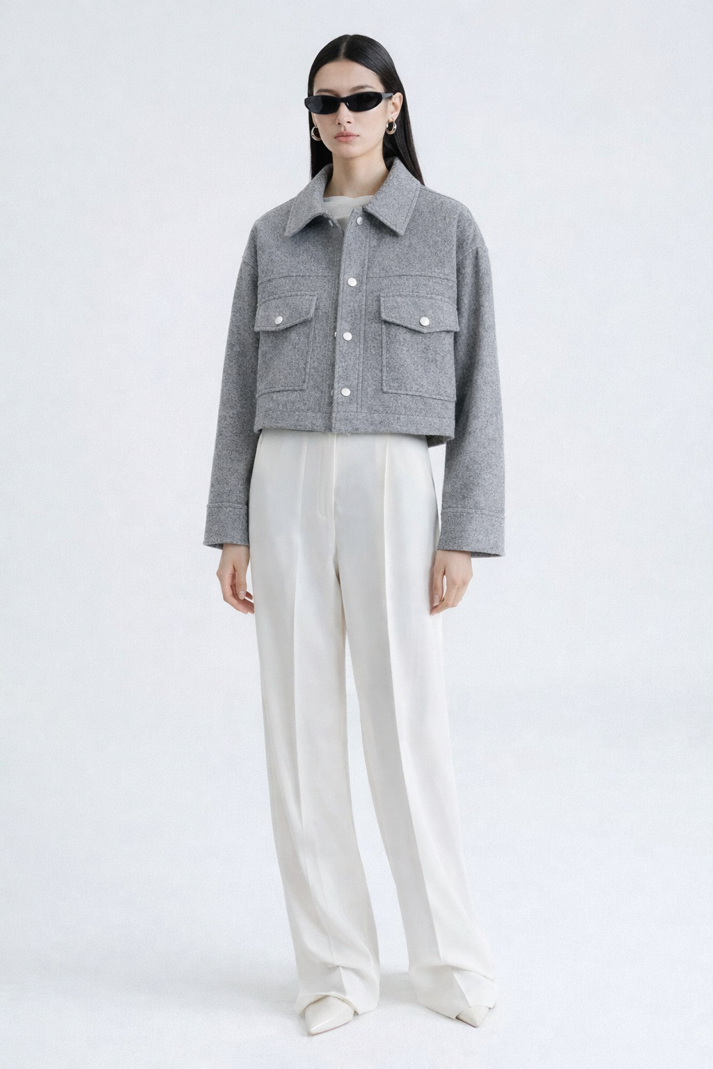Uni-Size Grey Slate Cropped Jacket