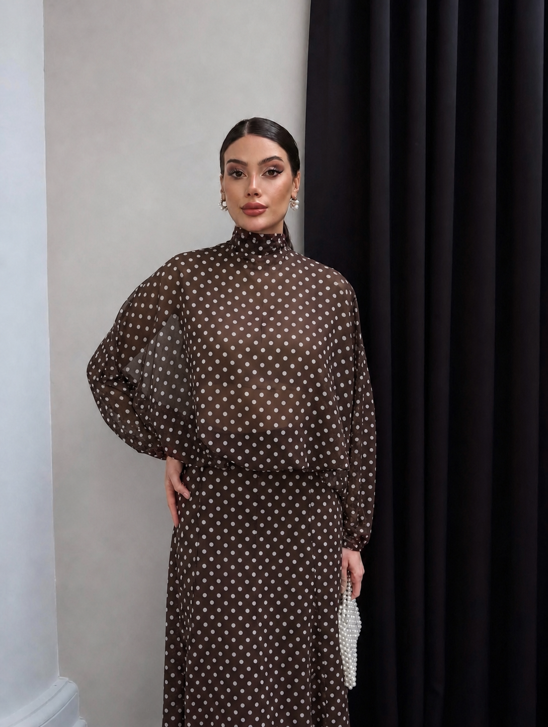 Polka Dots Chocolate set Brown