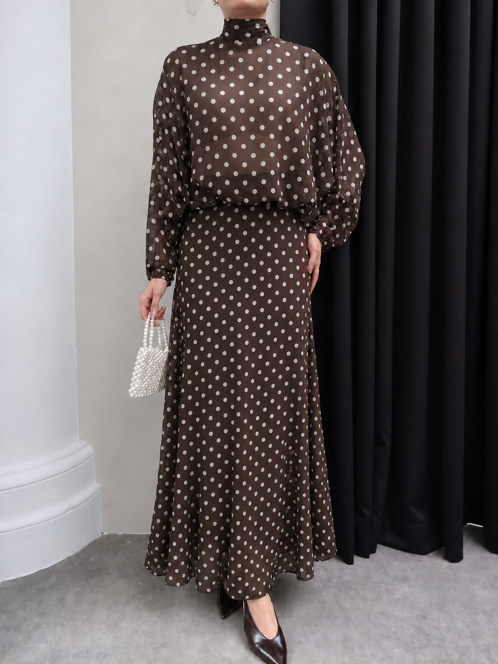 Polka Dots Chocolate set Brown
