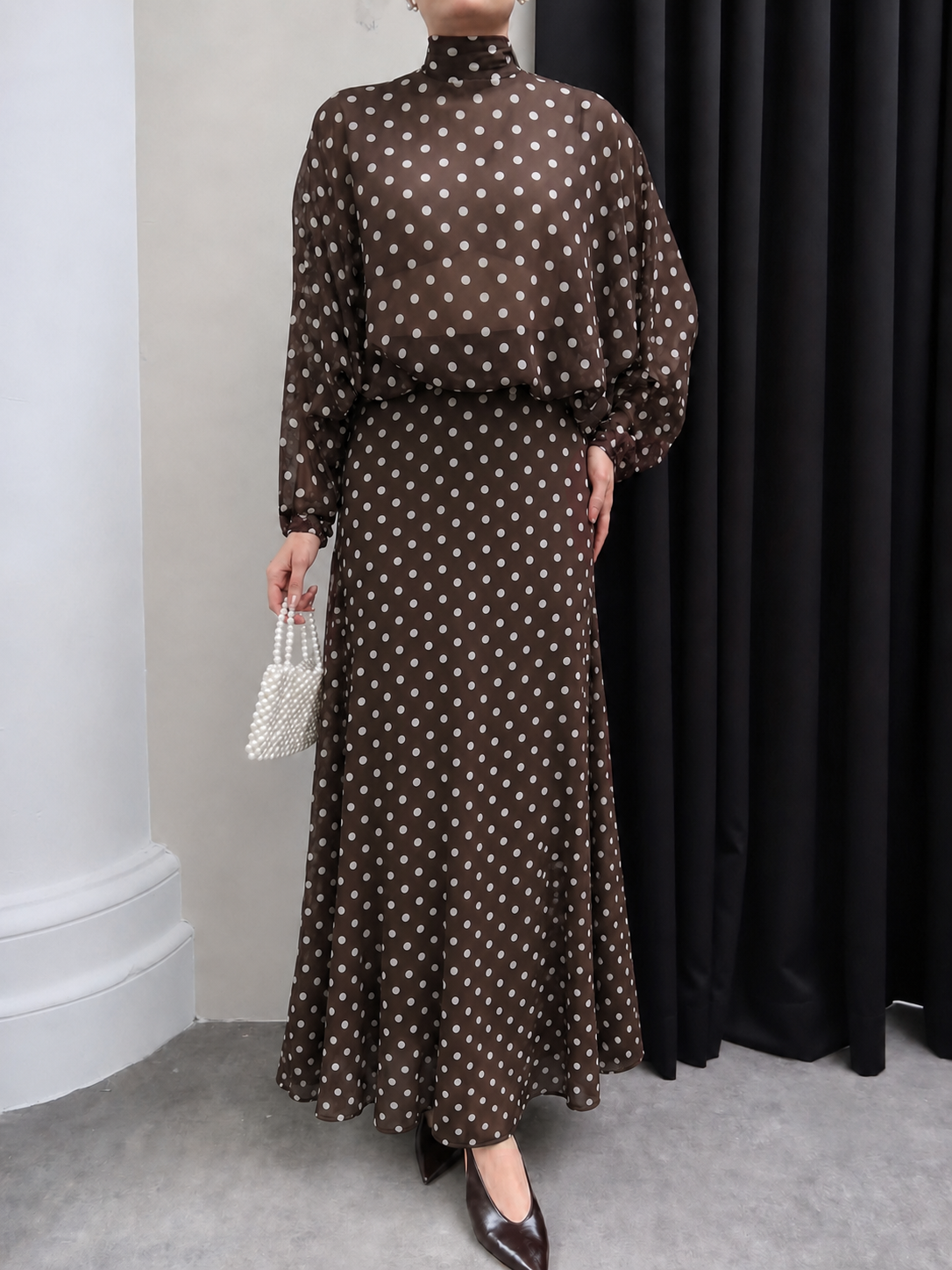 Polka Dots Chocolate set Brown