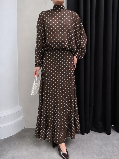 Polka Dots Chocolate set Brown
