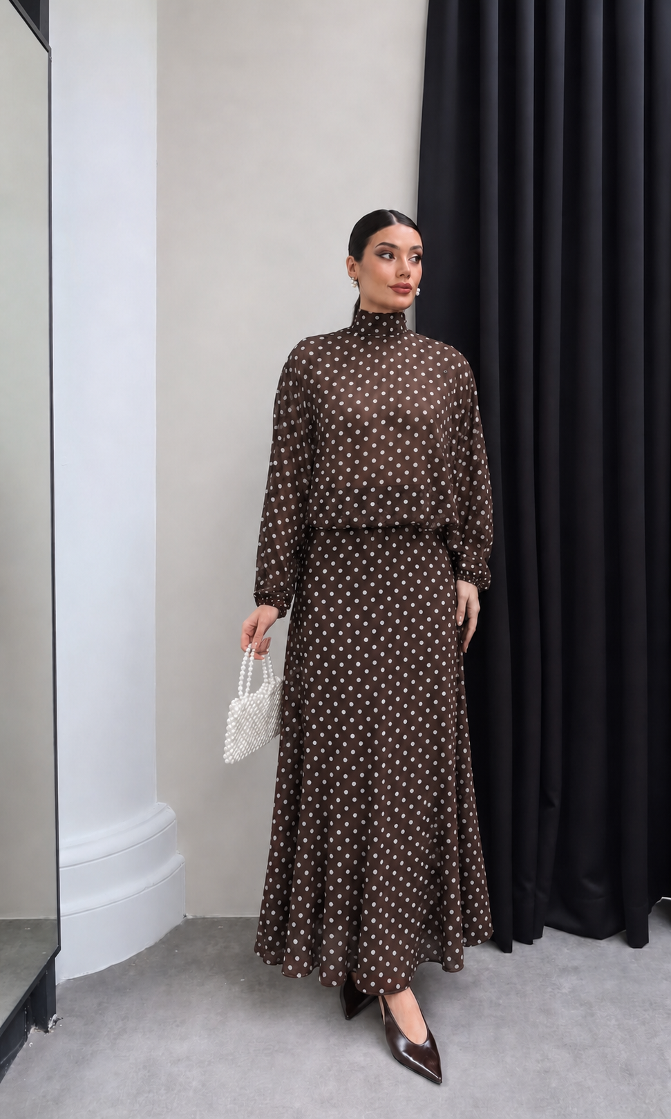 Polka Dots Chocolate set Brown
