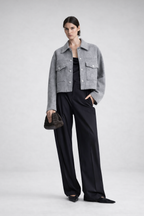 Uni-Size Grey Slate Cropped Jacket