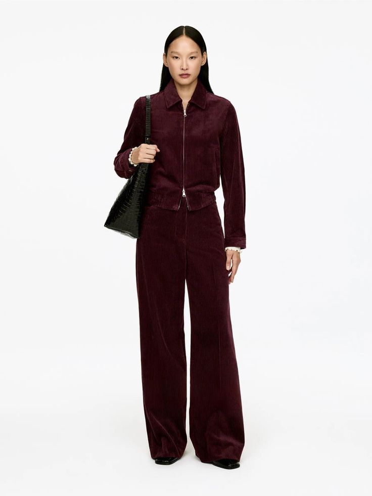 Zip Jacket & Wide-Leg Pants