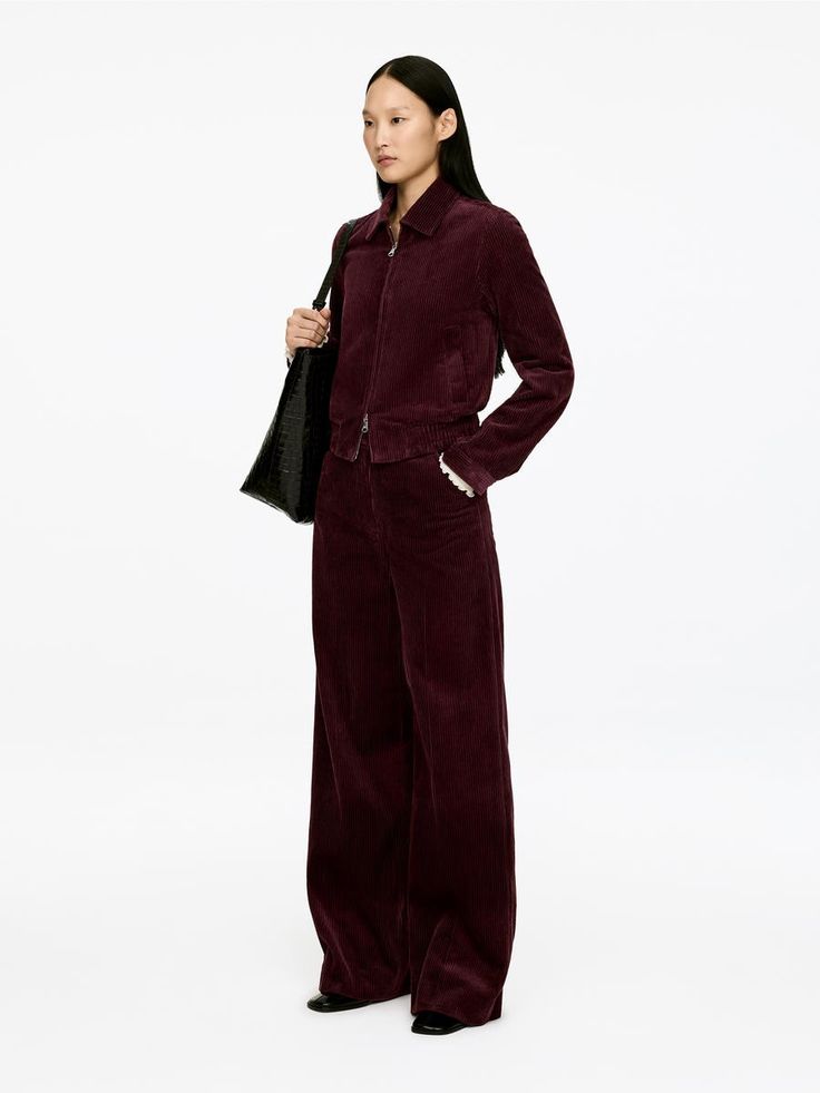Zip Jacket & Wide-Leg Pants