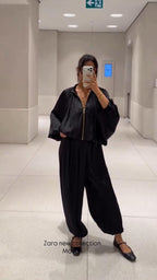 Black Luna Satin Set